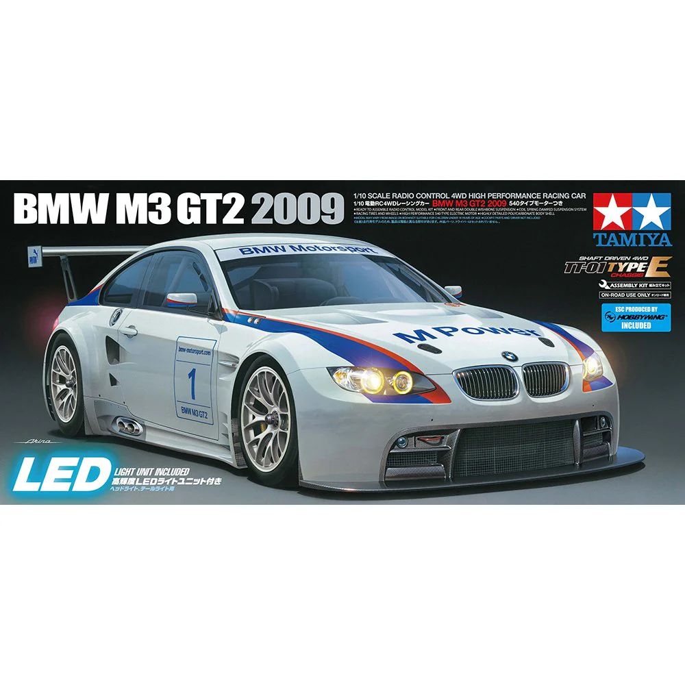 Tamiya 58449 1/10 BMW M3 GT2 2009 (TT-01E) Including LED Light Unit - Image 2