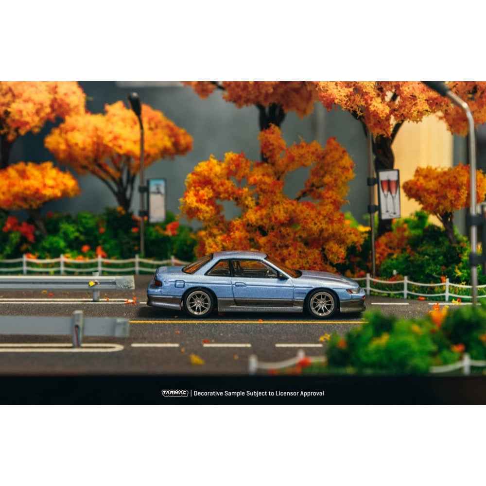 Tarmac Works 64G-025-PU 1/64 Vertex Nissan Silvia S13 Blue/Grey - Image 5