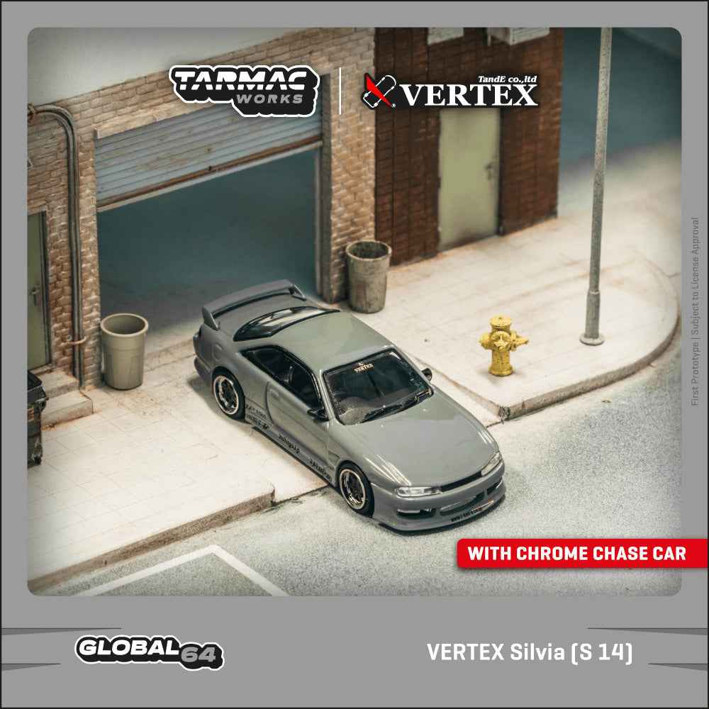 Tarmac Works T64G-018-GY 1/64 Vertex Silvia S14 Grey - Image 6