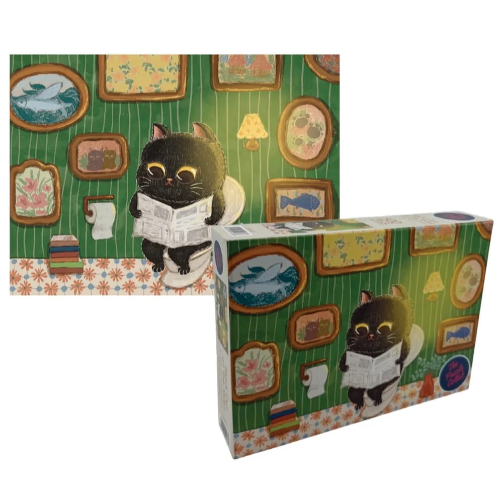 The Puzzle Collab Black Cat on The Toilet 500 Piece Puzzle - Image 3