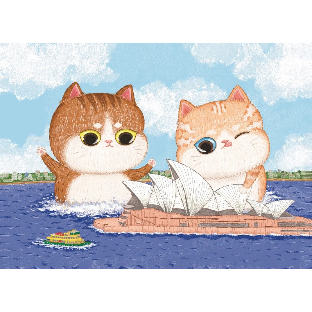 The Puzzle Collab Sydney Opera House and Cats 99 Piece Micro Puzzle - Image 2