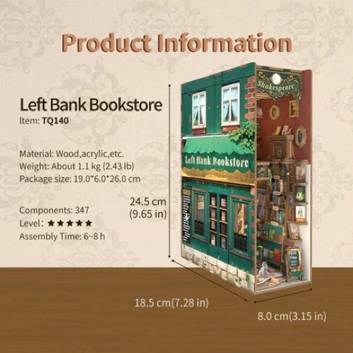 Tonecheer Left Bank Bookstore Book Nook - Image 6