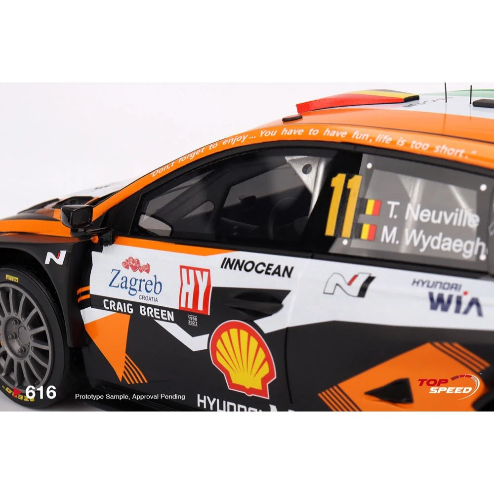 Topspeed TS0616 1/18 Hyundai i20 N Rally1 No.11 2023 Rally Croatia Power Stage Winner - Image 5