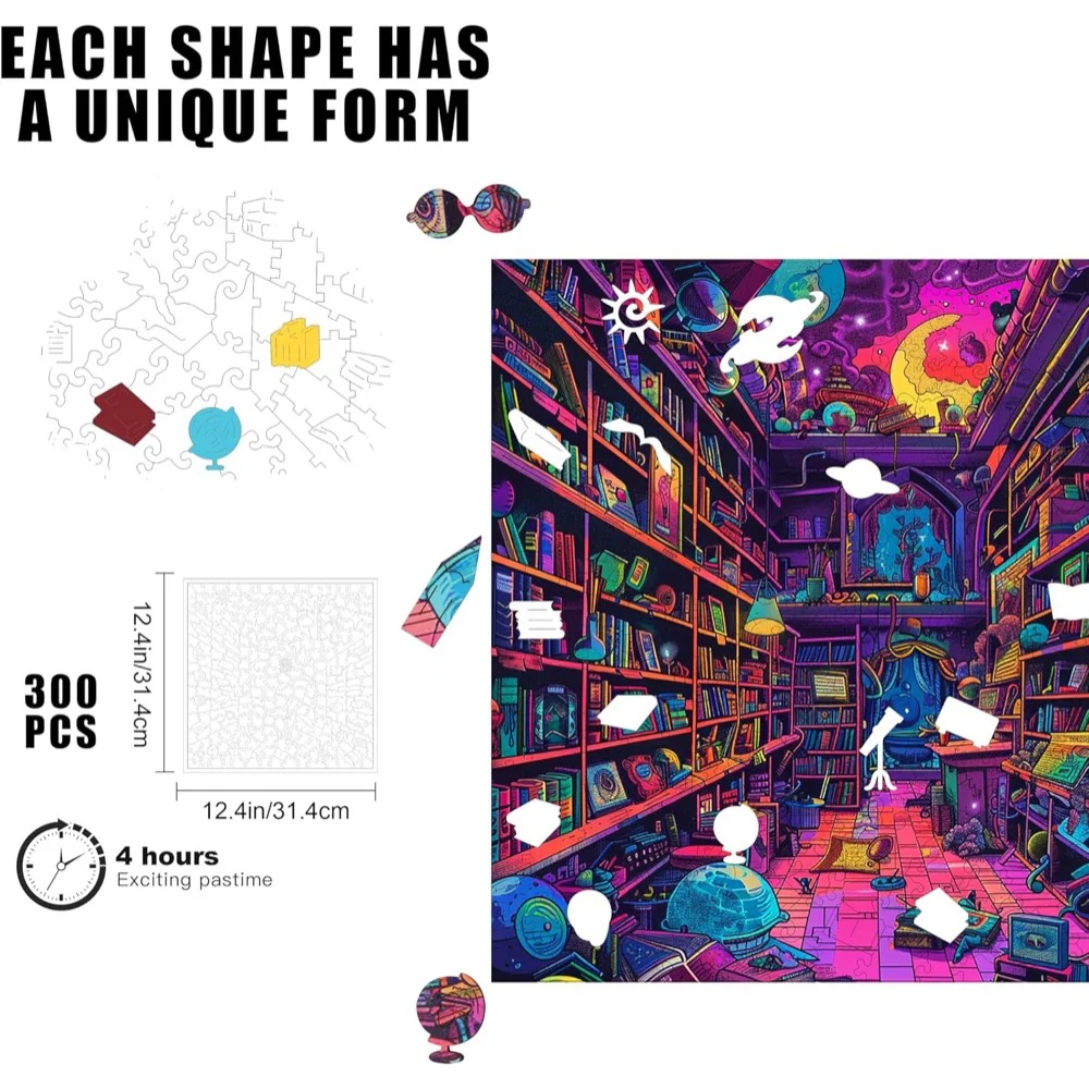 Trippy Puzzle Co Chaos Chronicles 300pc Wooden Jigsaw Puzzle - Image 6