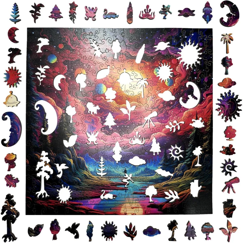 Trippy Puzzle Co Cosmic Canvas 300pc Wooden Jigsaw Puzzle - Image 2