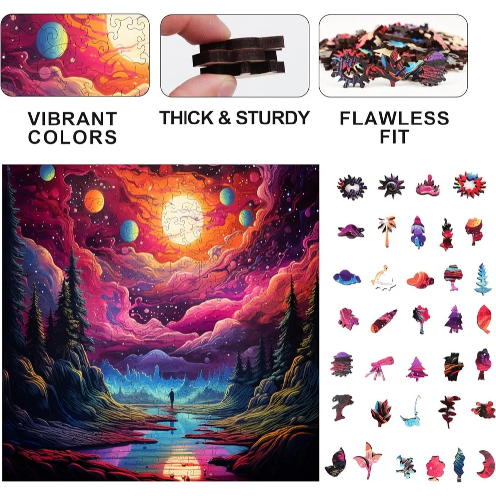 Trippy Puzzle Co Cosmic Canvas 300pc Wooden Jigsaw Puzzle - Image 6