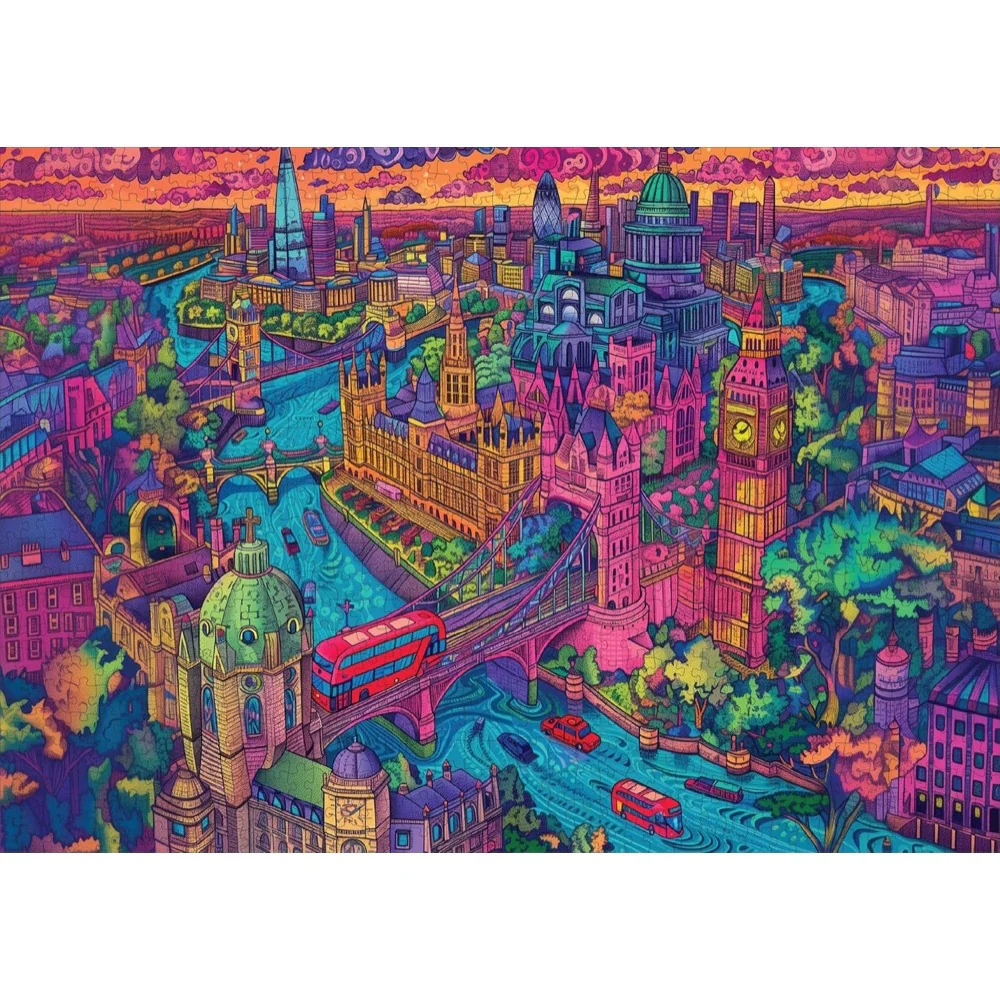 Trippy Puzzle Co London Lights 1000pc Jigsaw Puzzle - Image 2
