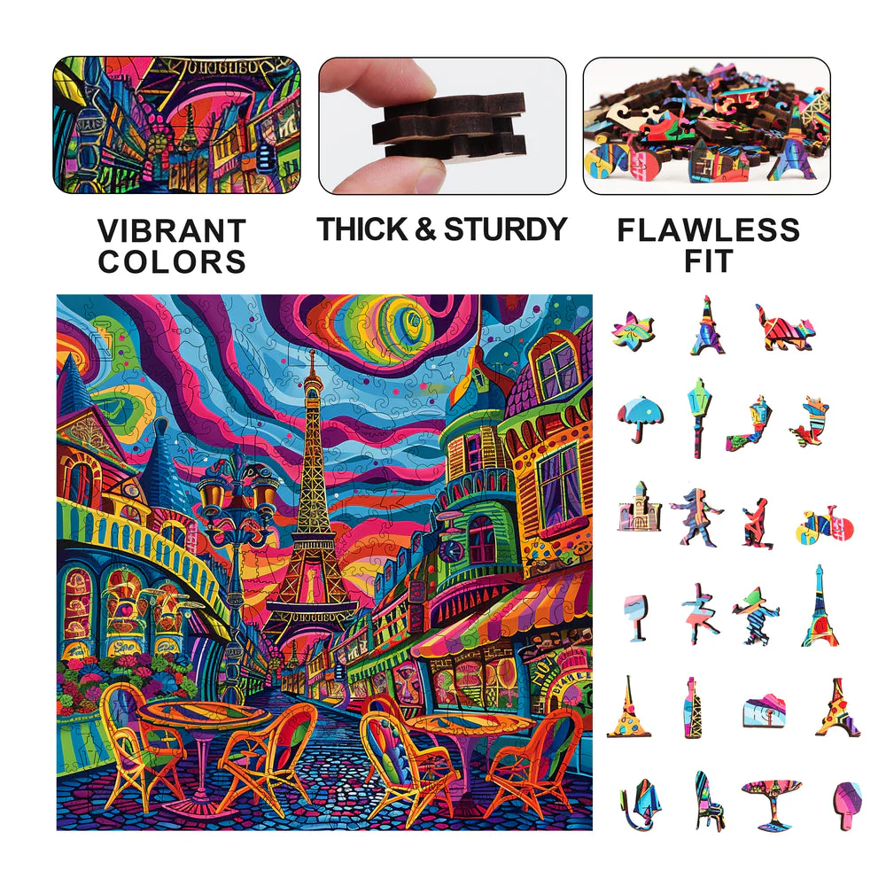 Trippy Puzzle Co Parisian Prism 300pc Wooden Jigsaw Puzzle - Image 6