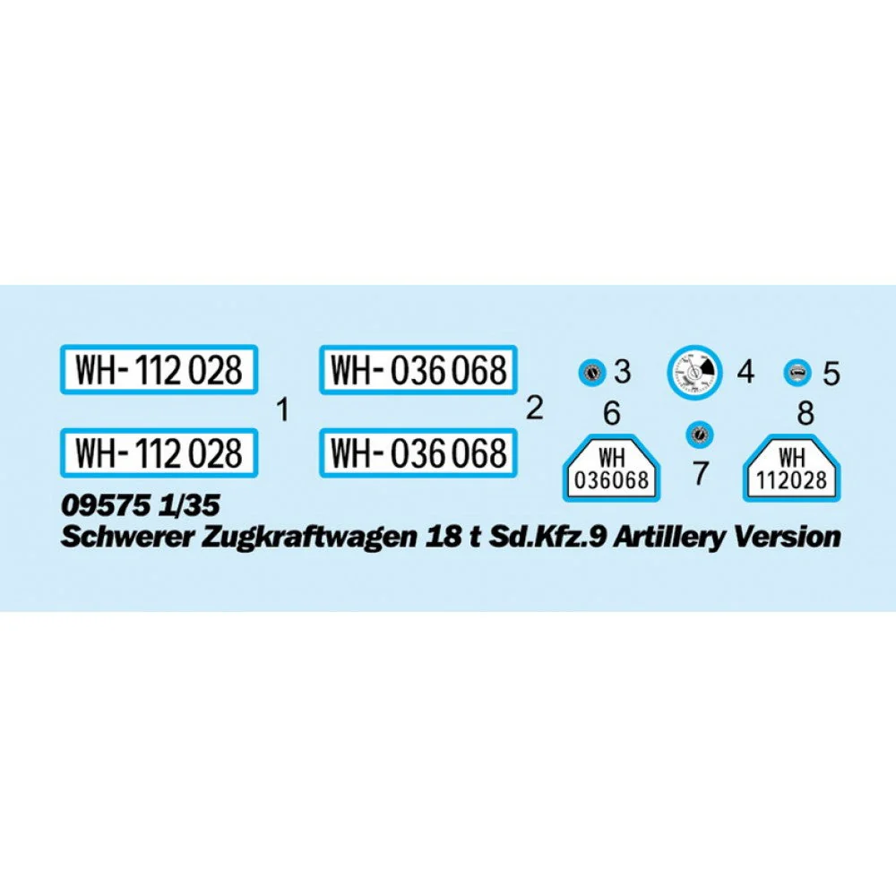 Trumpeter 09575 1/35 Schwerer Zugkraftwagen 18 t Sd.Kfz.9 Artillery Version - Image 3