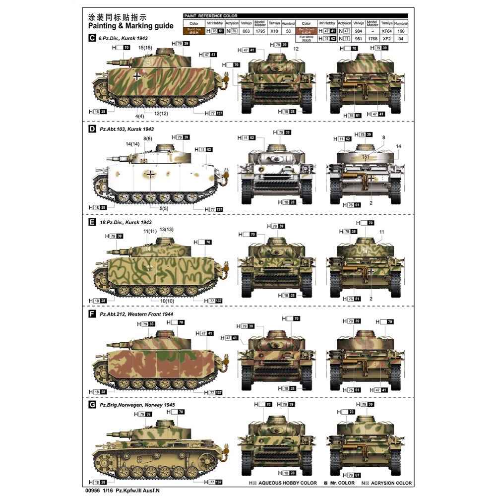 Trumpeter 1/16 Pz.Kpfw.III Ausf.N Plastic Model Kit - Image 5