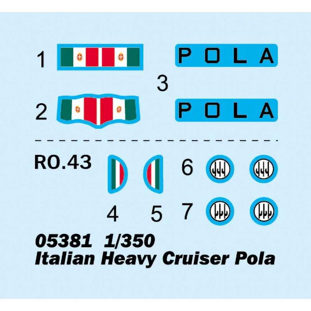 Trumpeter 1/350 Italian Heavy Cruiser Pola Plastic Model Kit - Image 3