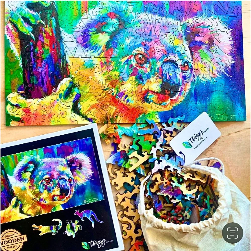 Twigg Puzzles Jos Coufreue Cuddly Koala 168pc Wooden Jigsaw Puzzle - Image 7