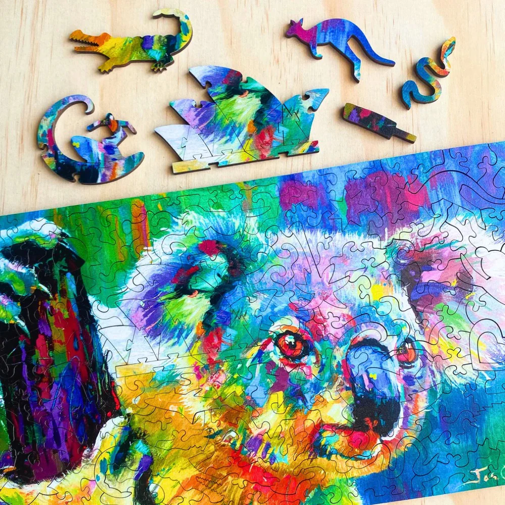 Twigg Puzzles Jos Coufreue Cuddly Koala 168pc Wooden Jigsaw Puzzle - Image 9