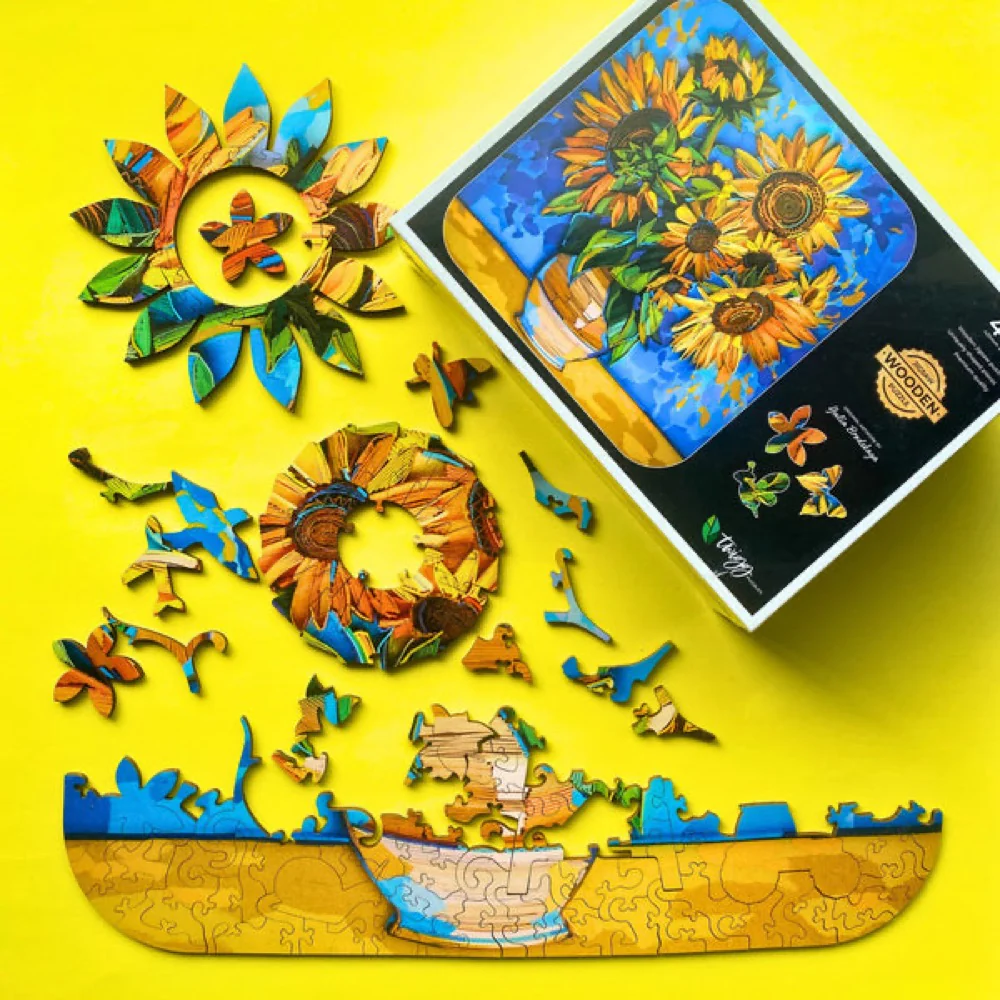 Twigg Puzzles Sunflowers Yulia 410pc Wooden Jigsaw Puzzle - Image 4