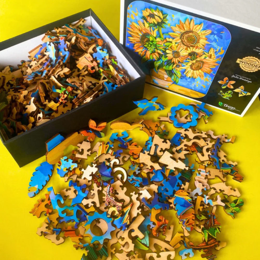 Twigg Puzzles Sunflowers Yulia 410pc Wooden Jigsaw Puzzle - Image 5