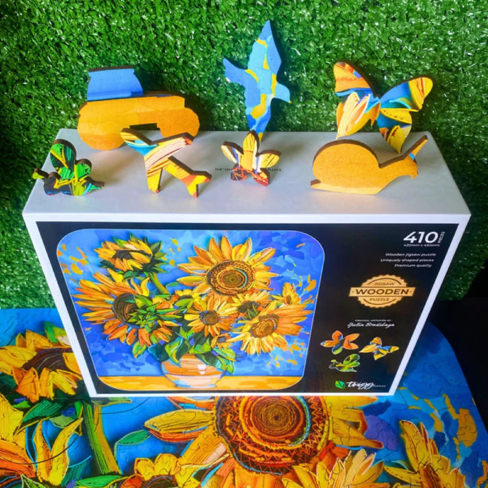 Twigg Puzzles Sunflowers Yulia 410pc Wooden Jigsaw Puzzle - Image 6