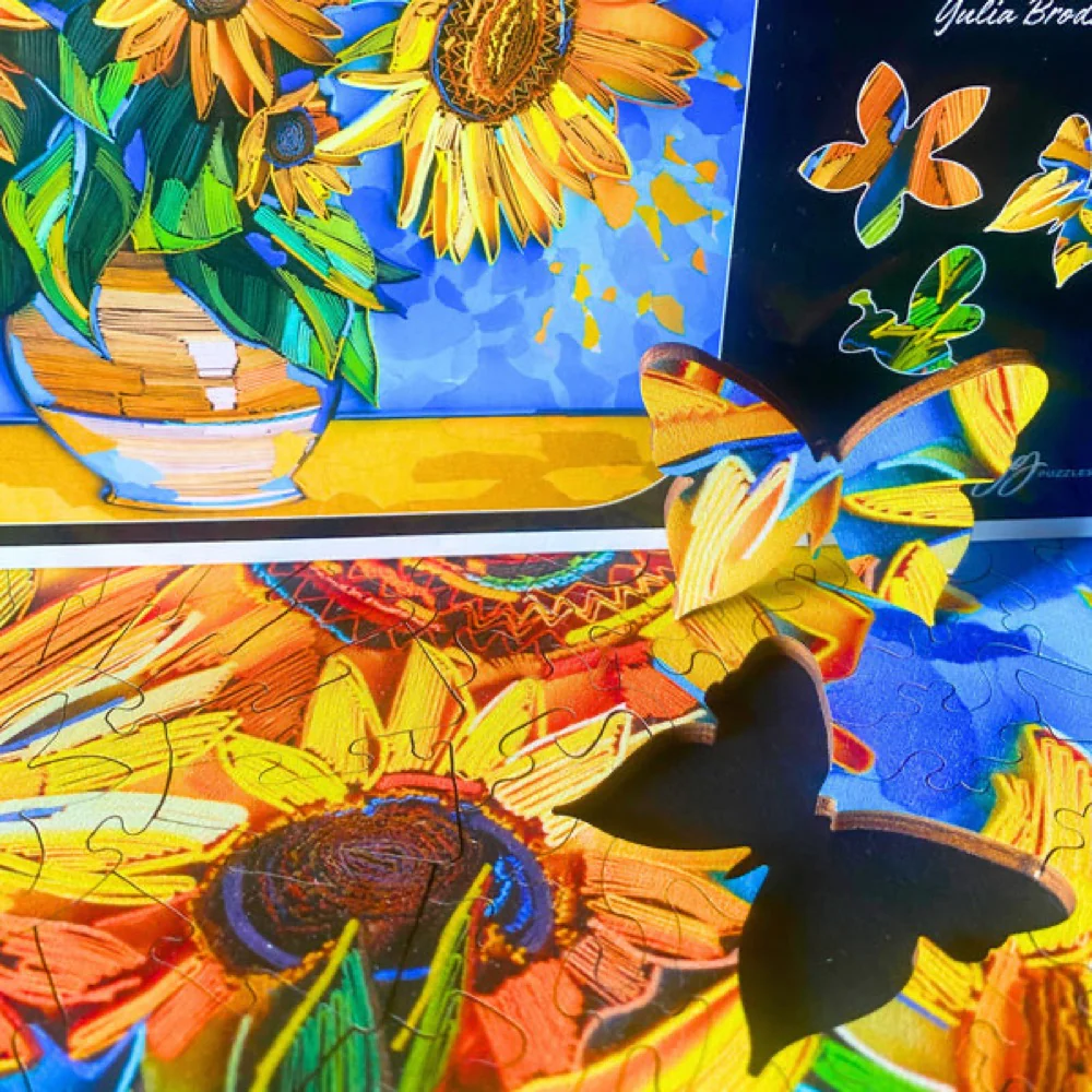 Twigg Puzzles Sunflowers Yulia 410pc Wooden Jigsaw Puzzle - Image 7