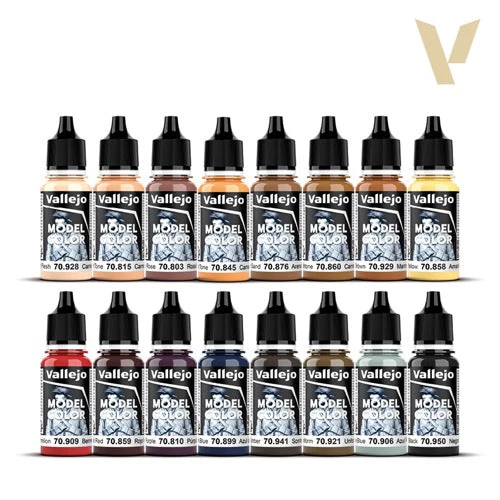 Vallejo 70258 Model Colour Face & Skin Tones 16 Colours Acrylic Paint Set - Image 3
