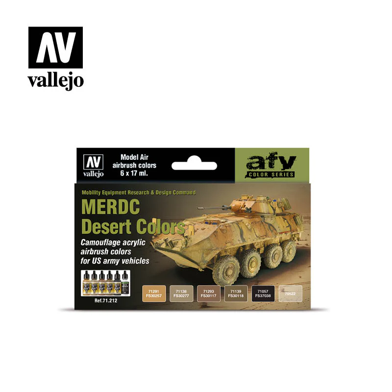 Vallejo 71212 Model Air Merdc Desert 6 Colour Acrylic Paint Set - Image 4
