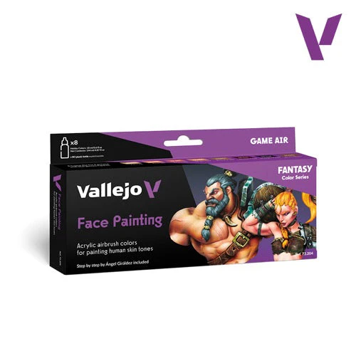Vallejo 72204 Game Air Face Painting by A.Giraldez 8 Colour Acrylic Paint Set