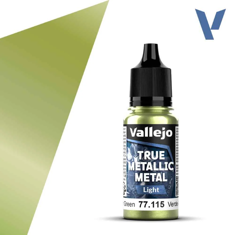 Vallejo 77115 True Metallic Metal Light Amber Green 18 ml