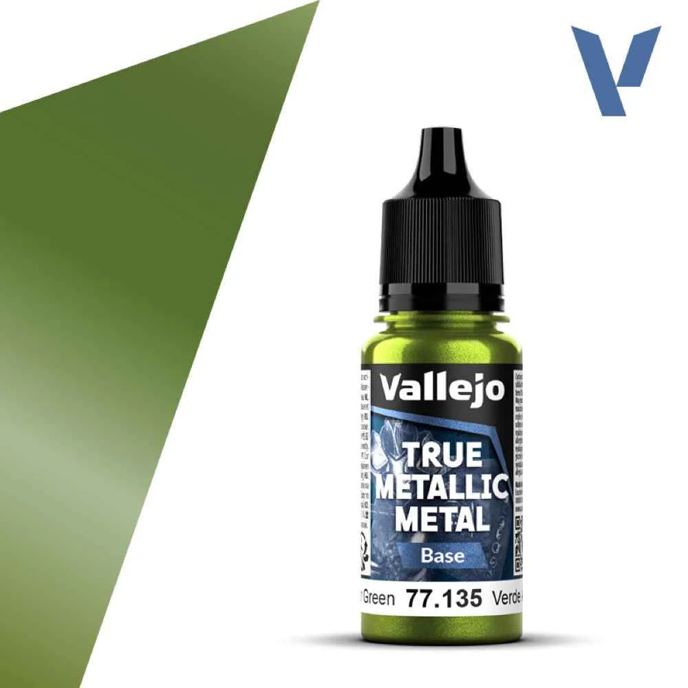 Vallejo 77135 True Metallic Metal Base Amber Green 18 ml