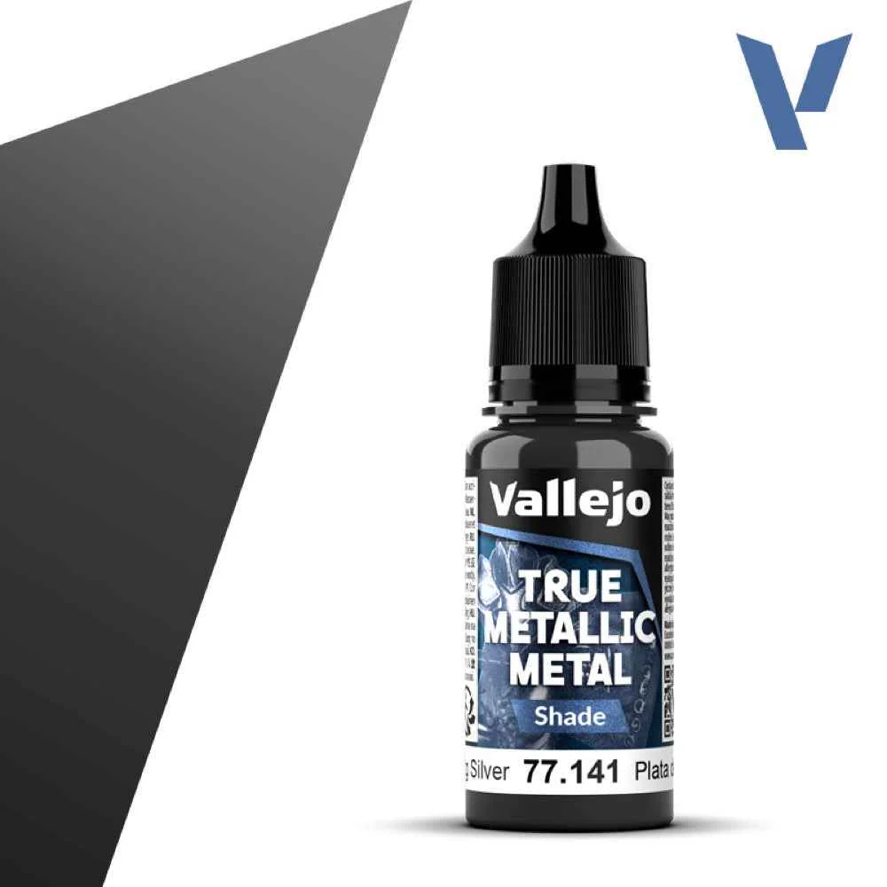 Vallejo 77141 True Metallic Metal Shade Sterling Silver 18 ml