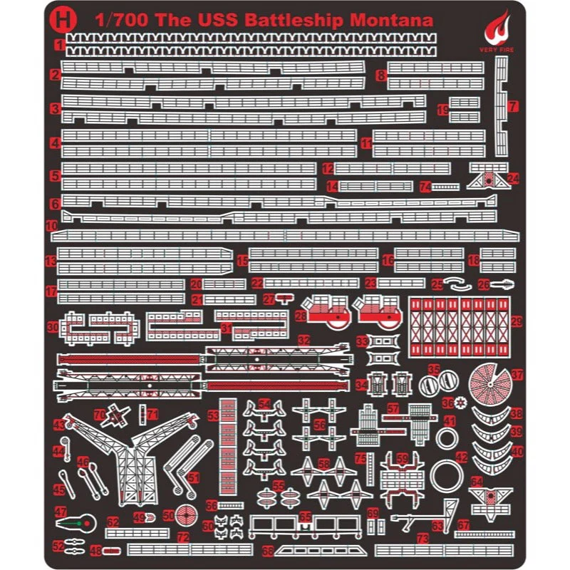 Very Fire 700901DX 1/700 USS Montana Battleship Deluxe Version - Image 14