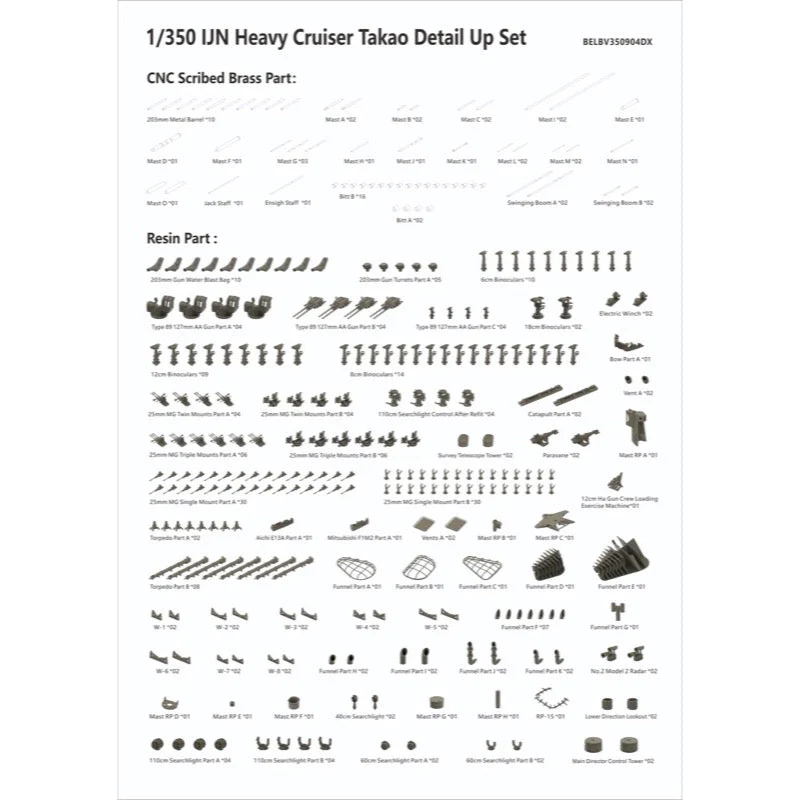 Very Fire BELBV350904UP 1/350 IJN Takao Detail Up Set