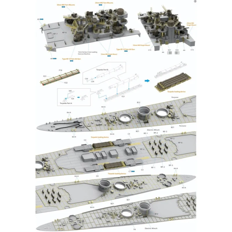 Very Fire BELBV350904UP 1/350 IJN Takao Detail Up Set - Image 7