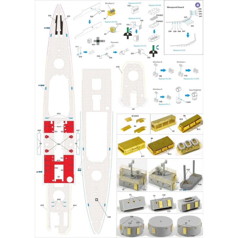 Very Fire VF350021 1/350 HMS York Detail Up Set For Trumpeter 05351 - Image 6