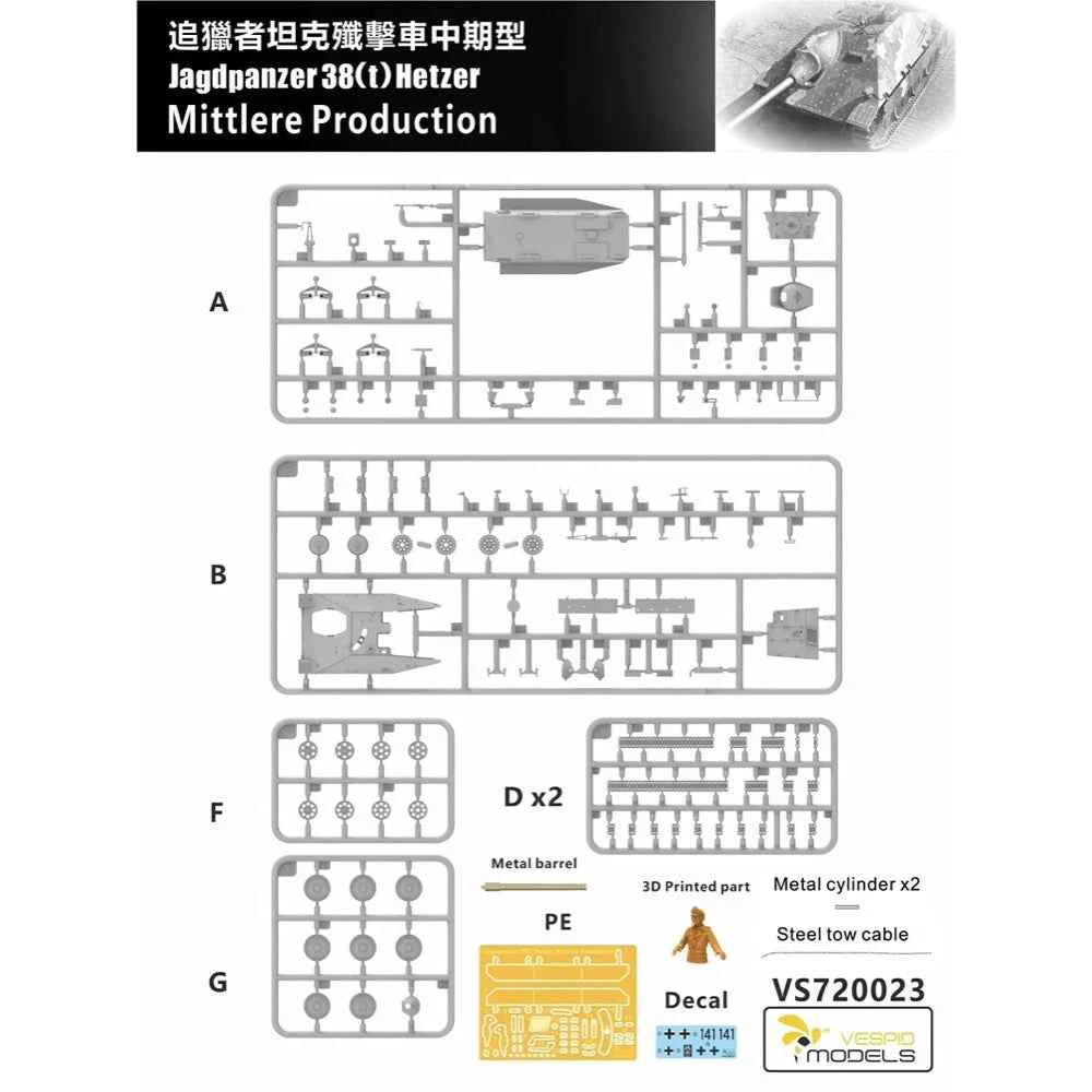 Vespid Models 720023 1/72 Jagdpanzer38(t) Hetzer Mid Production - Image 7