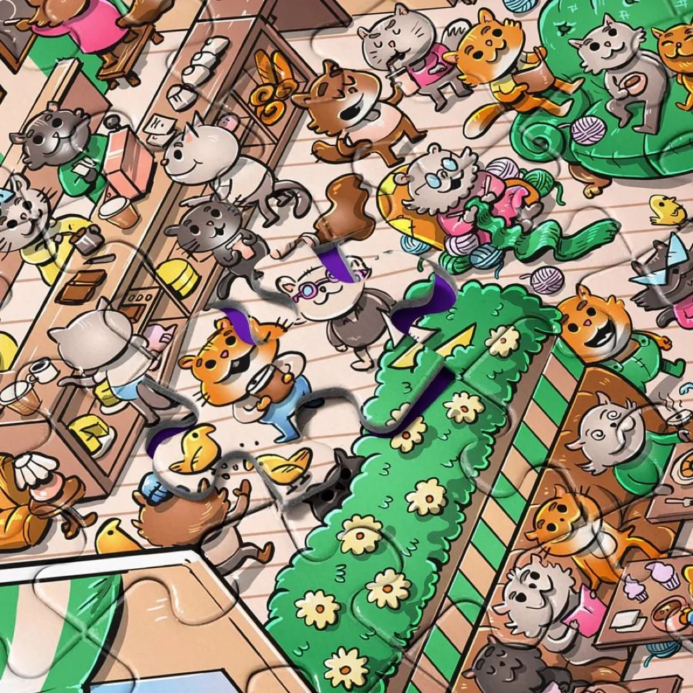 Vizzles Kitty Cafe 1000pc Jigsaw Puzzle - Image 4