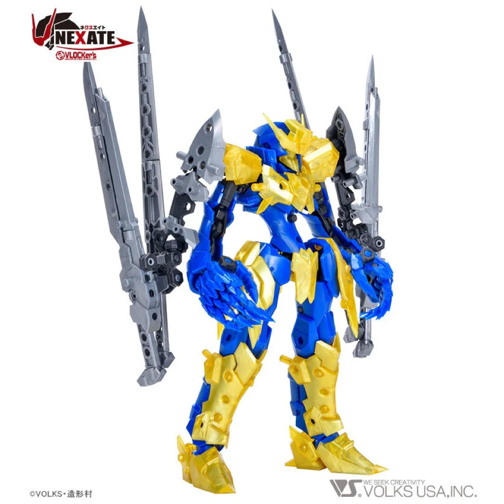 VLOCKer's VL-22777 Nexate Prime V-Raid Knight Blue X Gold Plastic Model Kit