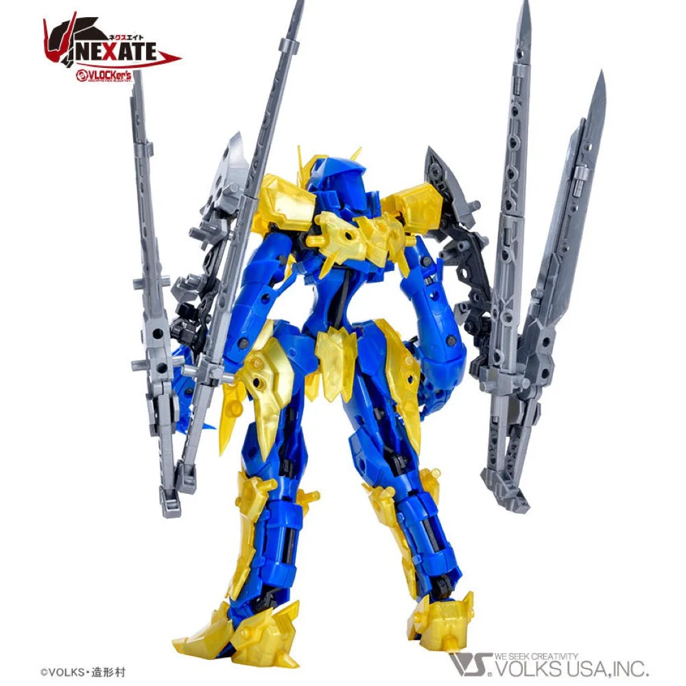 VLOCKer's VL-22777 Nexate Prime V-Raid Knight Blue X Gold Plastic Model Kit - Image 2