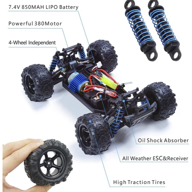 Volantex RC 785-1B 1/18 Crossy 4WD RC Monster Truck (with 2 batteries) - Image 8