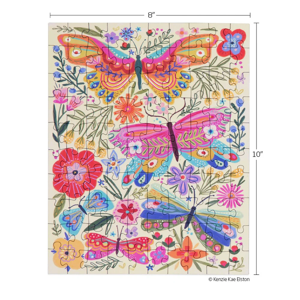 Werkshoppe W-10357 Butterfly Floral 100pc Snax Jigsaw Puzzle - Image 3