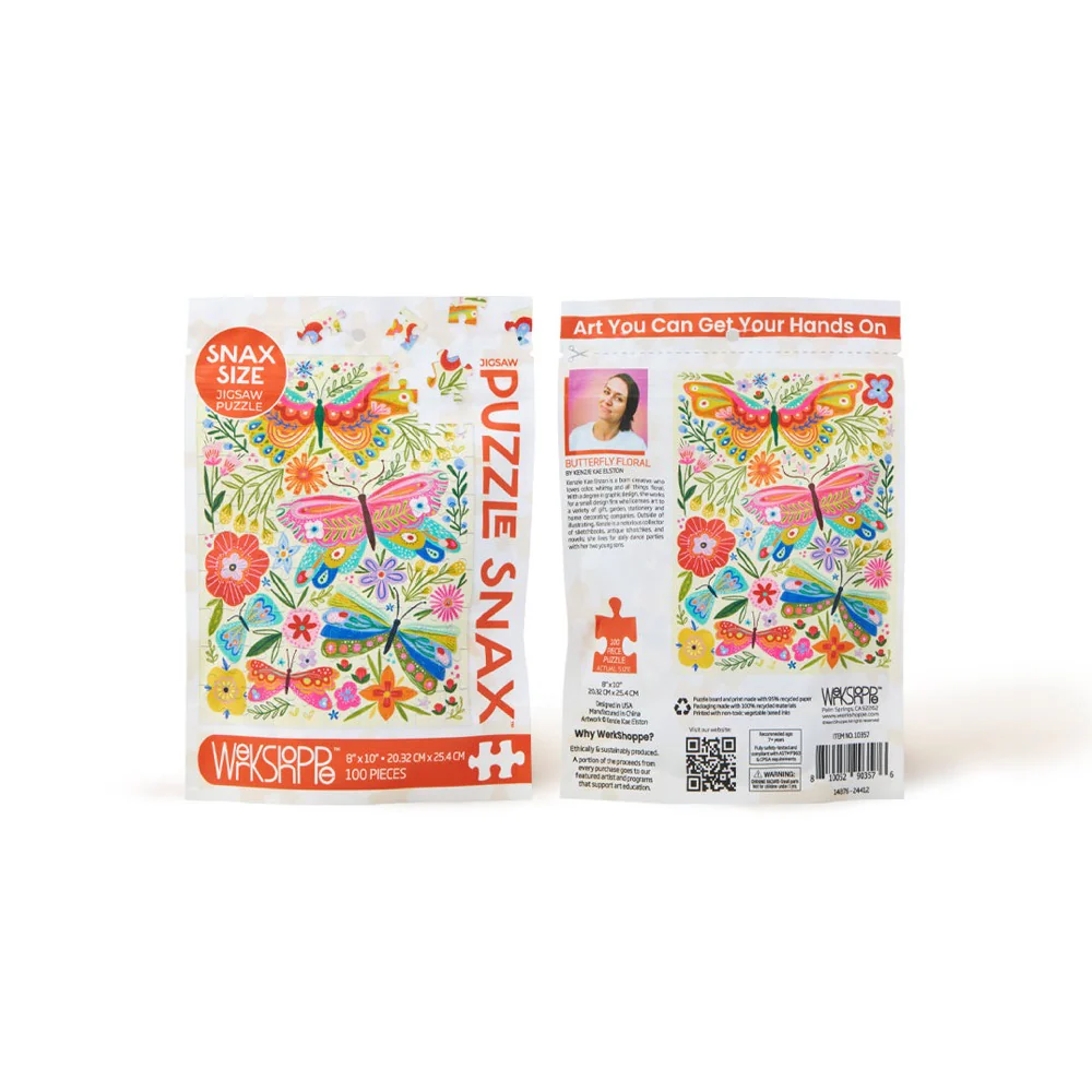 Werkshoppe W-10357 Butterfly Floral 100pc Snax Jigsaw Puzzle - Image 5
