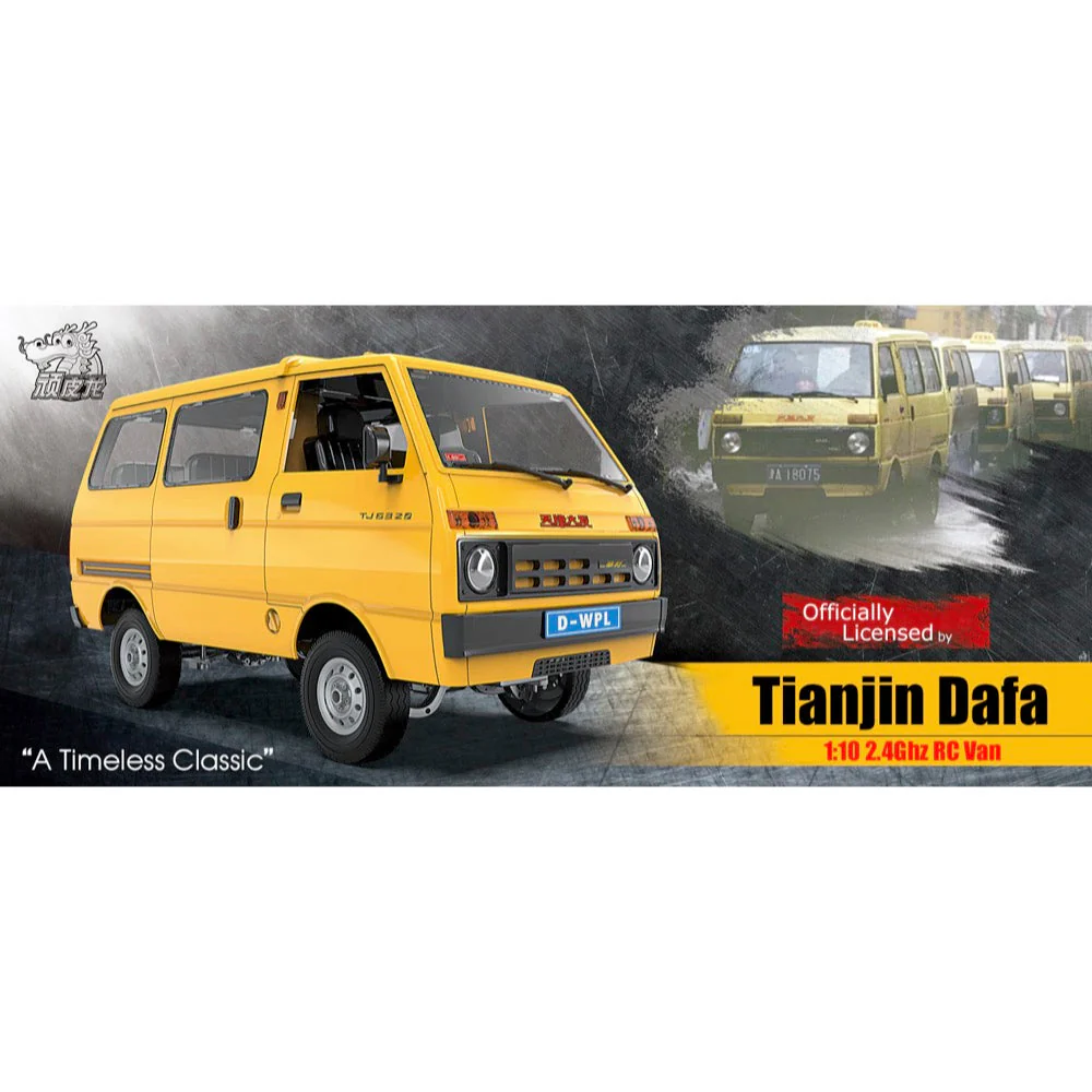 WPL 1/10 RC Kei Drift Van Hijet80 RTR Yellow - Image 7
