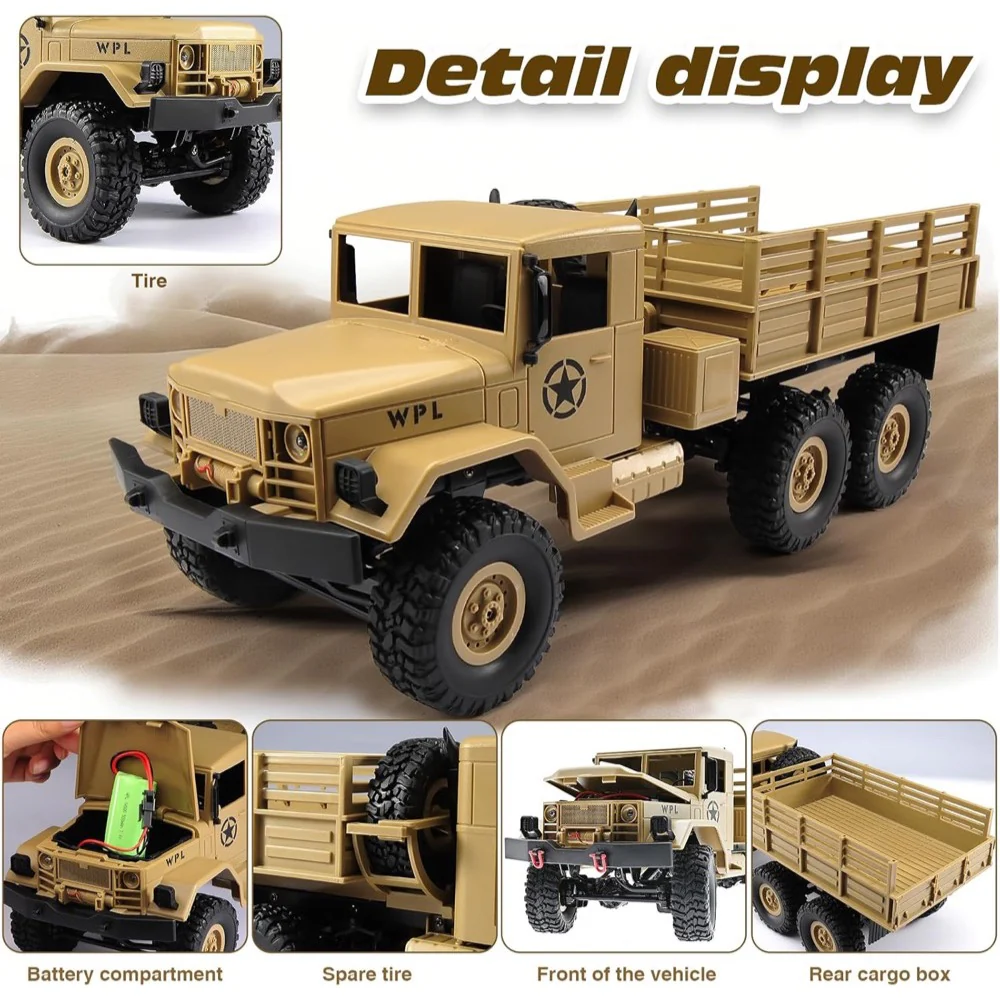 WPL B16 1/16 RC Military Truck RTR Beige - Image 10