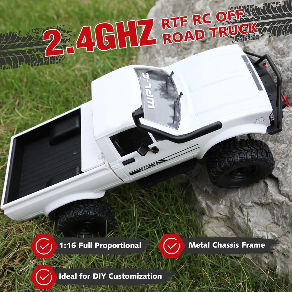 WPL C24 1/16 RC Pick-up Truck RTR White - Image 12