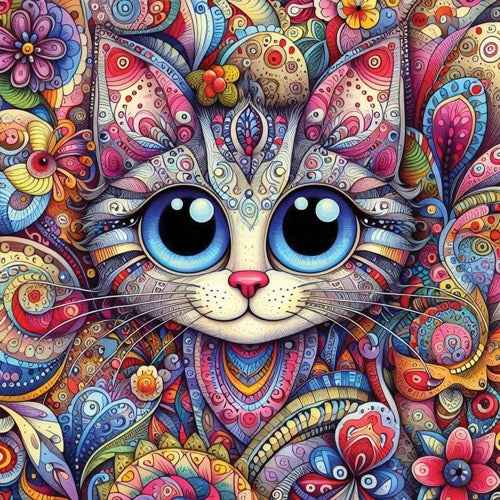 Yazz 3892 Big Eyed Cat 1023pc Jigsaw Puzzle - Image 2