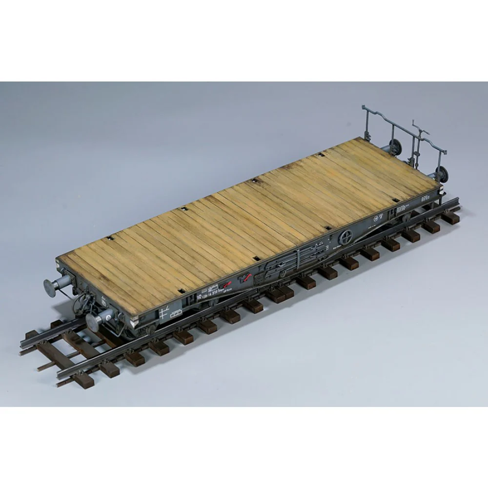 Zimi Model 35077 1/35 10.5cm scale leFH-18/4 auf Geschutzwagen Lrs.[f][Becker] German 50-ton Type SSy45 flatcar schwerer platformwagen - Image 17